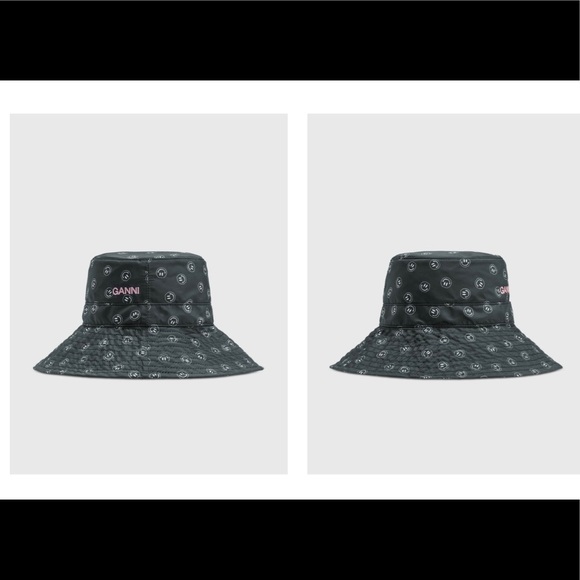 Ganni | Recycled Smiley Face Logo Print Bucket Hat - Picture 10 of 16